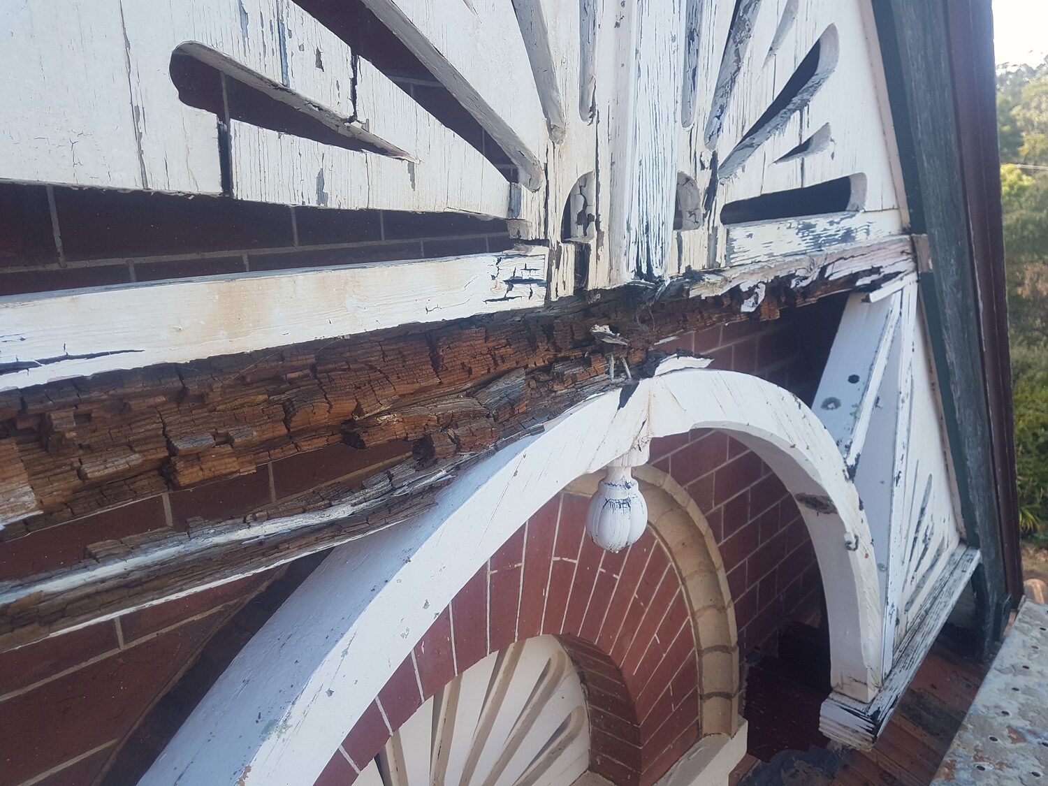 Gable two, timber work at Airlie, Castlemaine