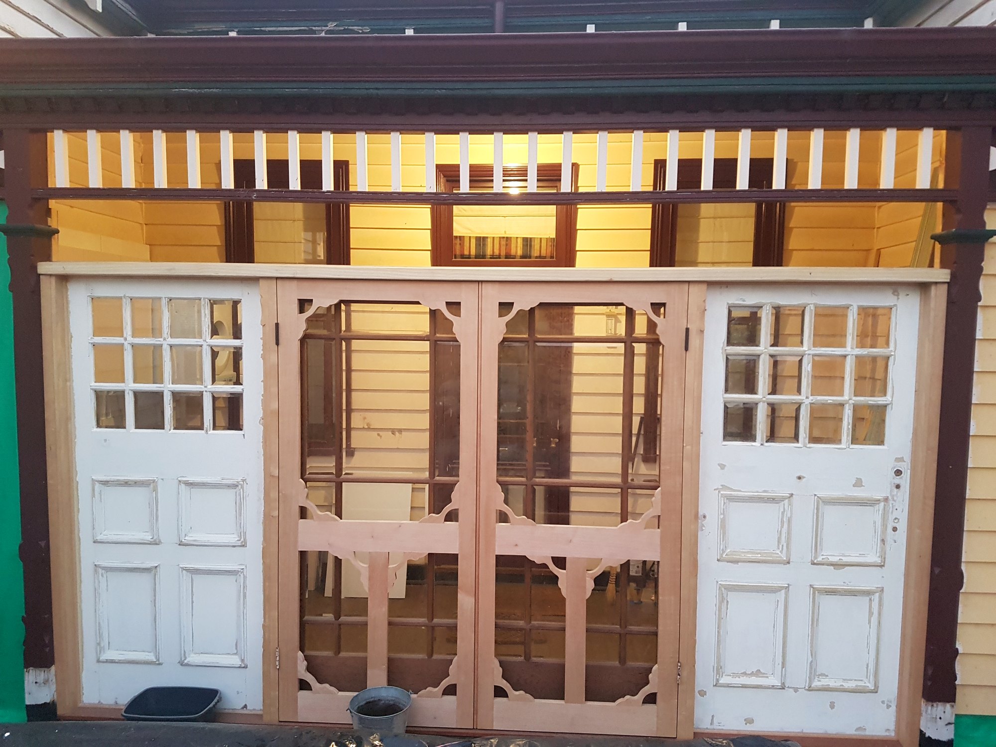 Rear entrance during works, Airlie, Castlemaine