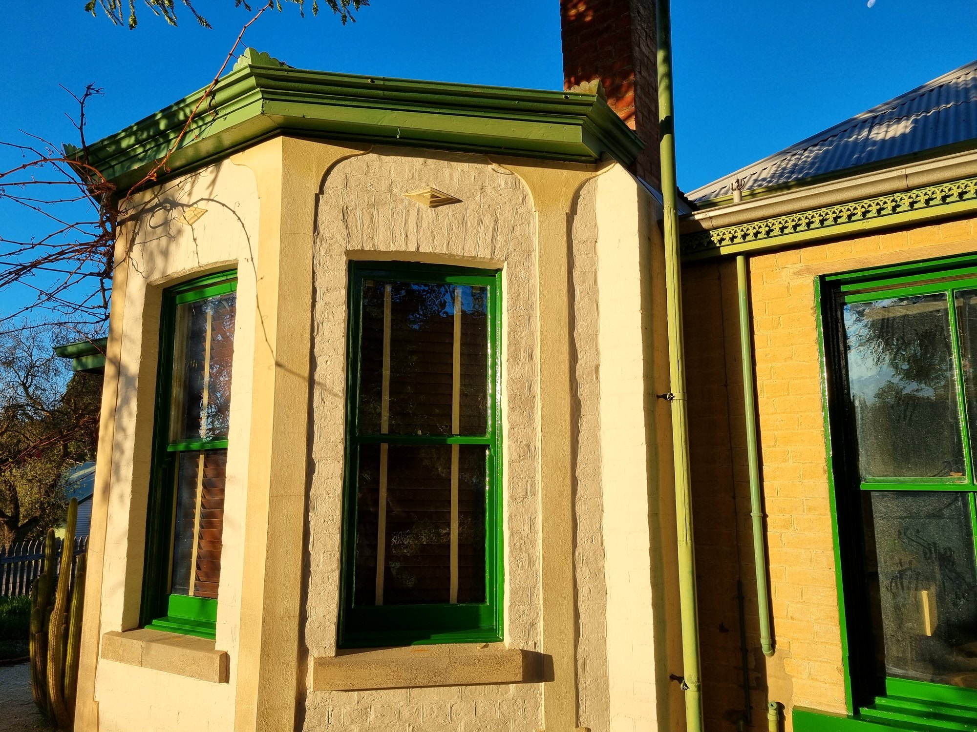Windows during works, Buda House, Castlemaine