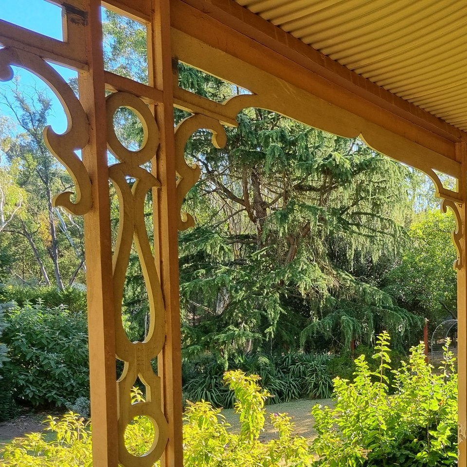 Restored verandah scrollwork, Forest Hall