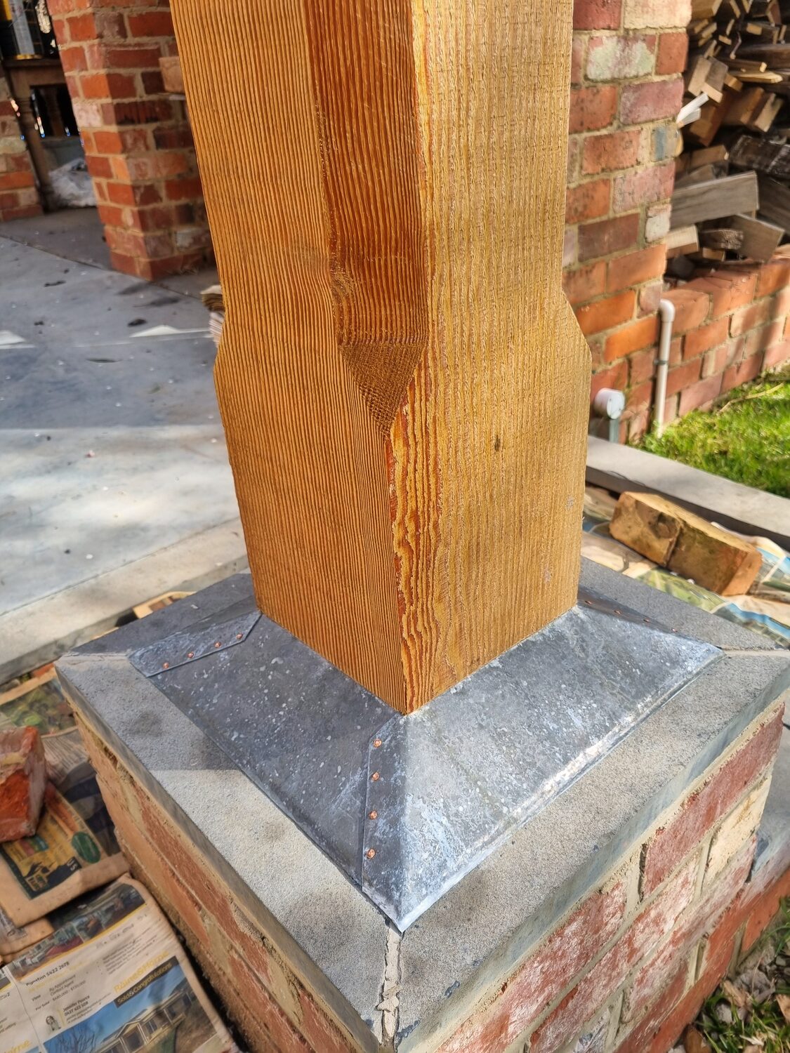 Pergola post & flashing, Lawson