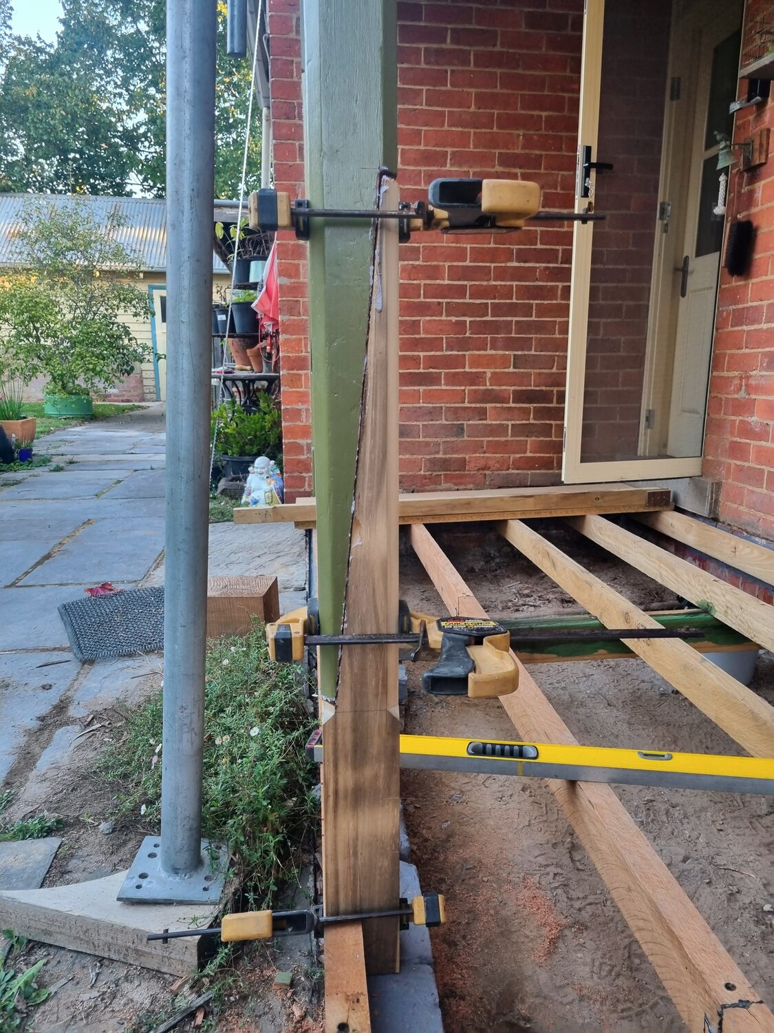 Verandah during works, the Lawson family home, Castlemaine