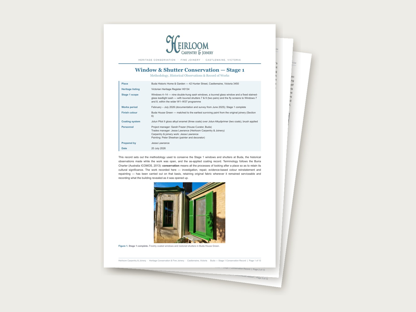 Pages from the Buda conservation report — opens the full PDF