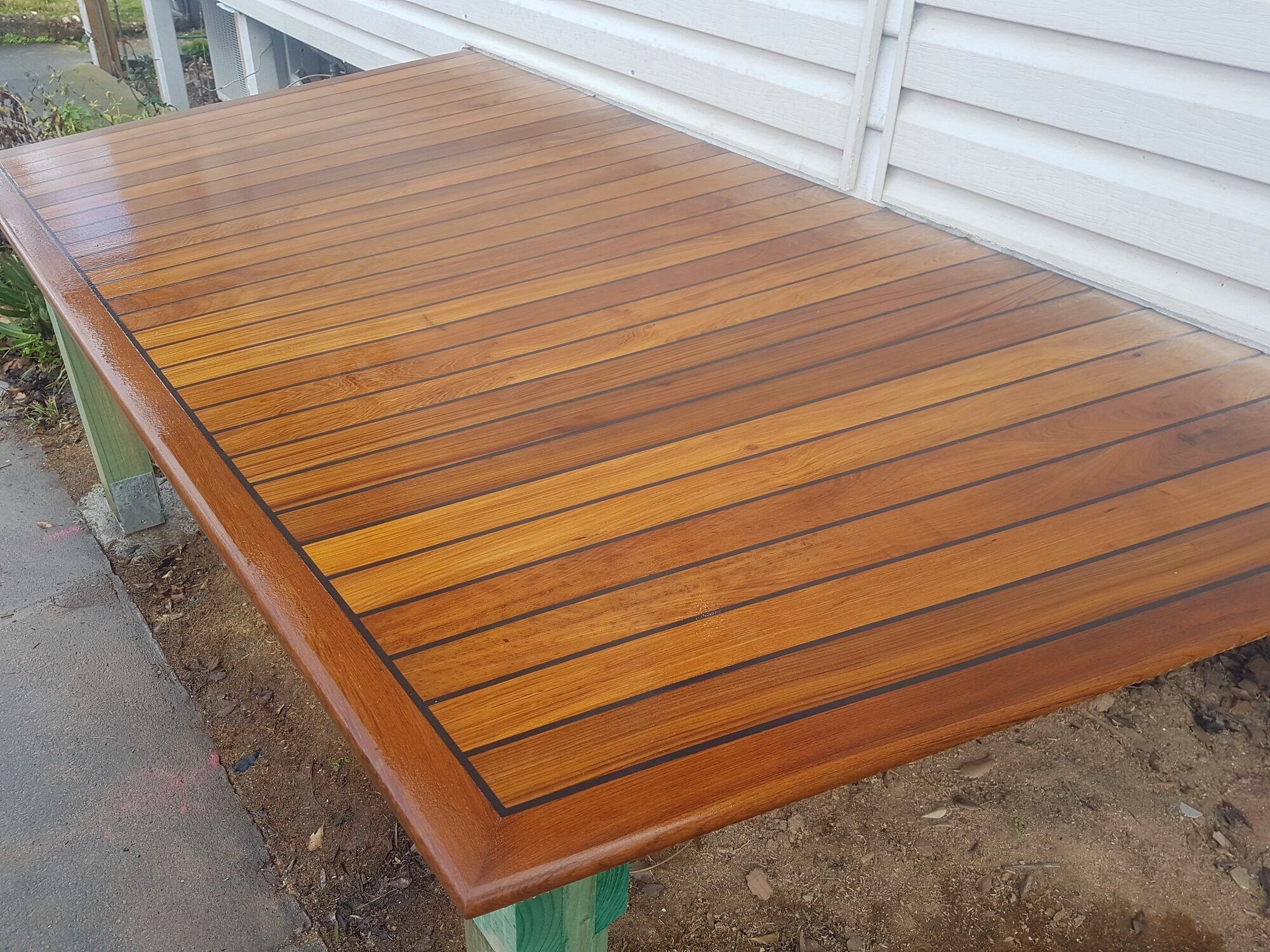 New timber deck, freshly oiled