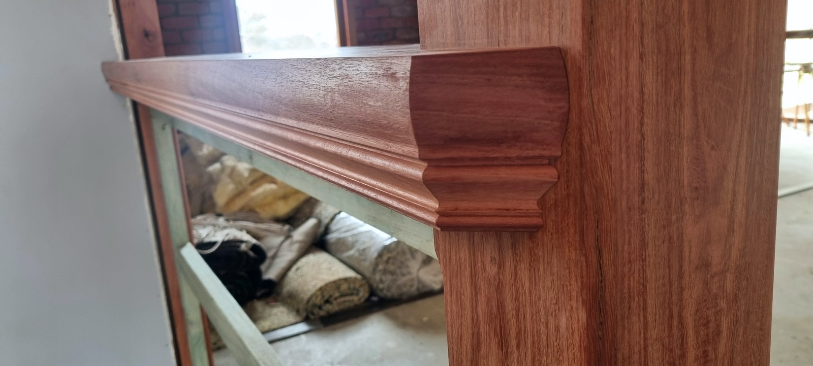 Timber bar top with moulded edge